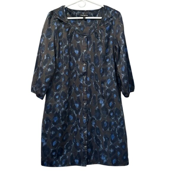 Express Button Front Shirt Dress Size Medium Lightweight‎ Preppy Business Casual - Picture 1 of 11